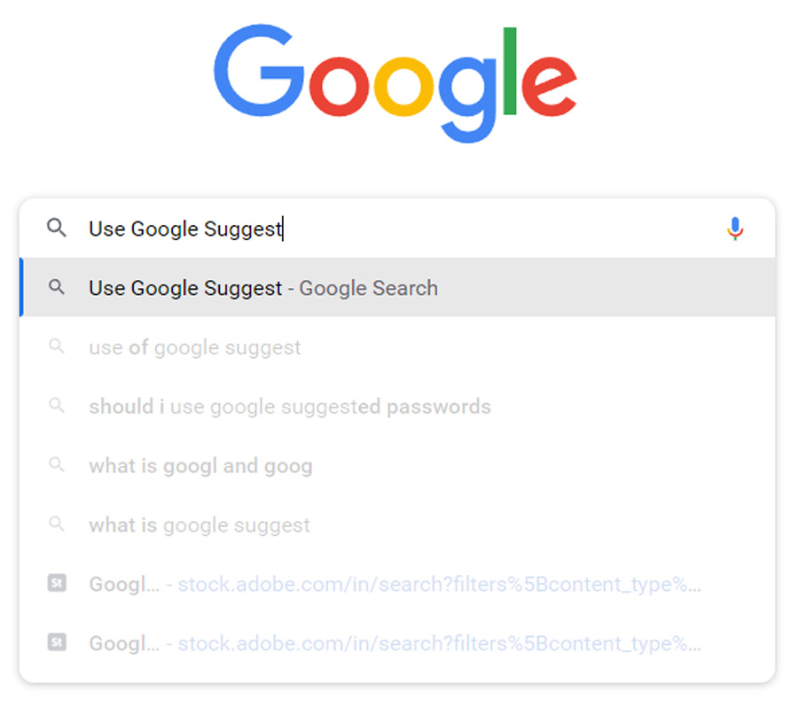 Google Suggest - SEO Tactics
